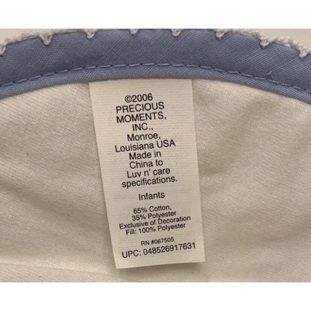 FREE w/Bundle Precious Moments‎ Baby Boy Bib One Size Blue Purple Bear Pins 2006